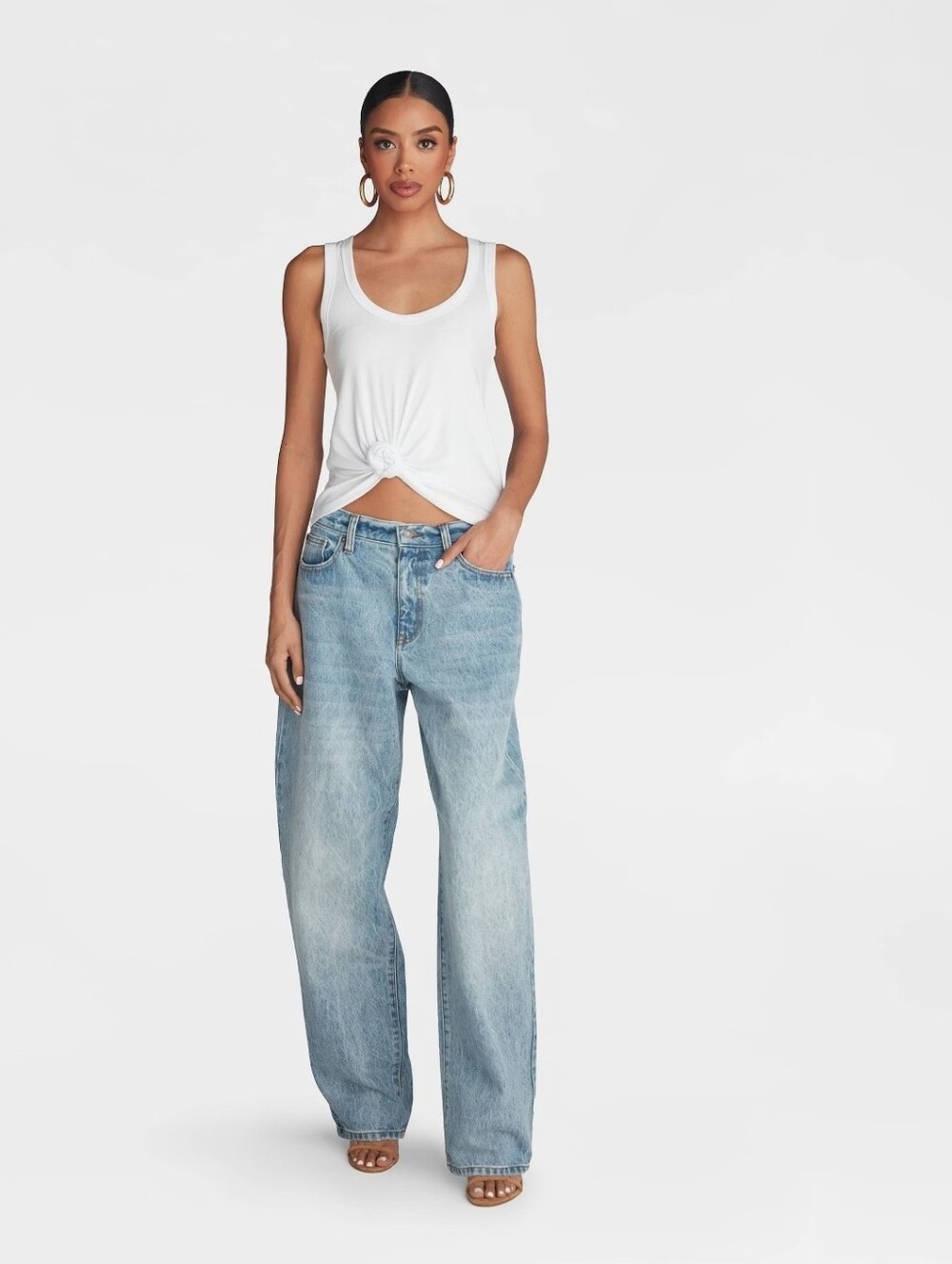 KBB by Kahlana Women's Mid-Rise Barrel Leg The Lynnox Jean